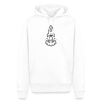 Rakete Start Weltraum Icon - Männer Premium Bio Hoodie - Weiß - Vorne - Nico (187cm)