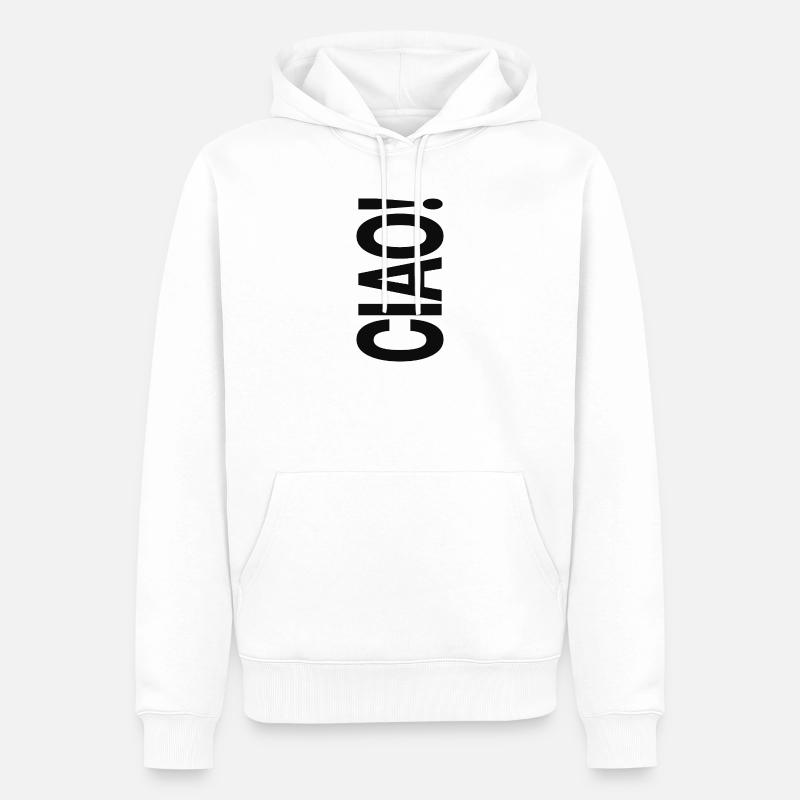 Ciao Typografie Statement Design - Männer Premium Bio Hoodie - Weiß