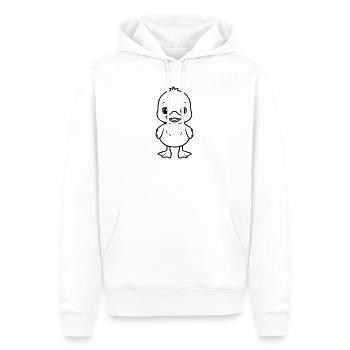 Bébé canard mignon – Design noir et blanc - Sweat à capuche Premium bio Homme - blanc - Devant - Nico (187cm)