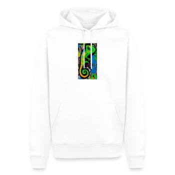 chameleon - Men’s Premium Organic Hoodie - white - Front - Nico (187cm)