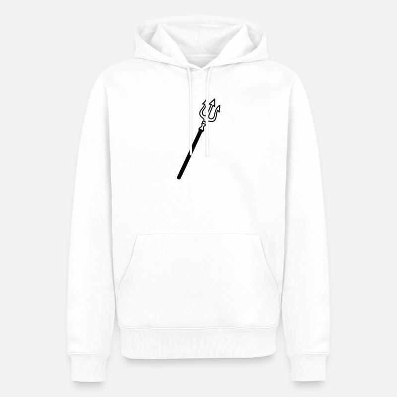 trident - Sweat à capuche Premium bio Homme - blanc