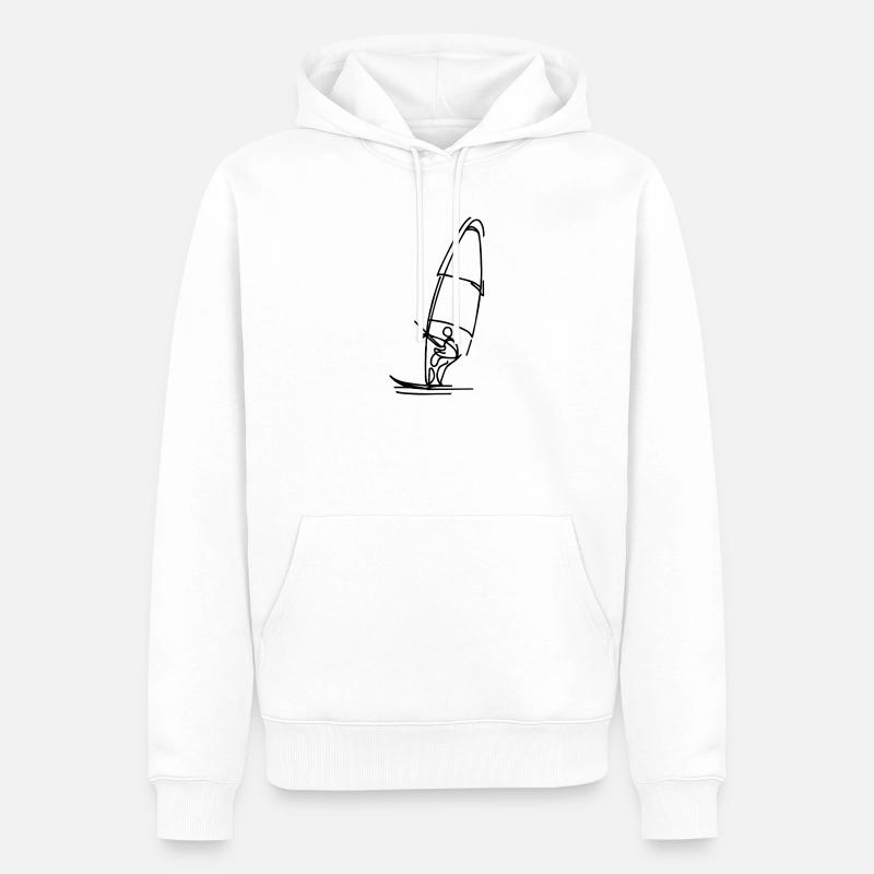 Dessin de planchiste à voile - Sweat à capuche Premium bio Homme - blanc