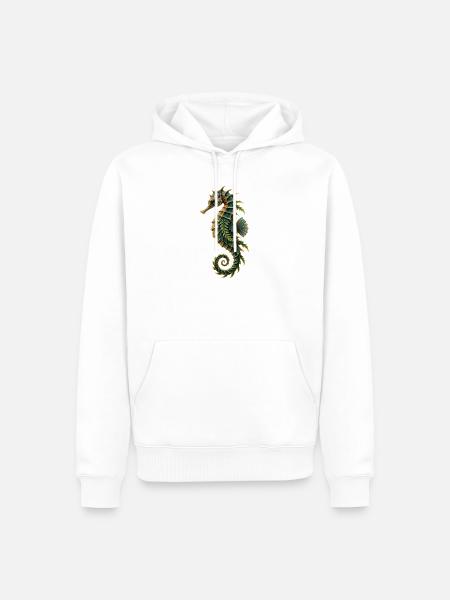 Botanische Seepferdchen-Rüstung - Männer Premium Bio Hoodie - Weiß