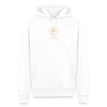 Mediatation Soleil - Sweat à capuche Premium bio Homme - blanc - Devant - Nico (187cm)