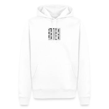 Nerdy Design "Primzahlen" bis 100 - Männer Premium Bio Hoodie - Weiß - Vorne - Nico (187cm)