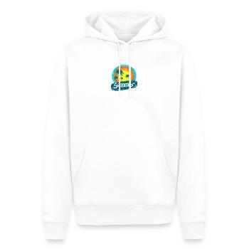 Sunset Palms Neon Été - Sweat à capuche Premium bio Homme - blanc - Devant - Nico (187cm)