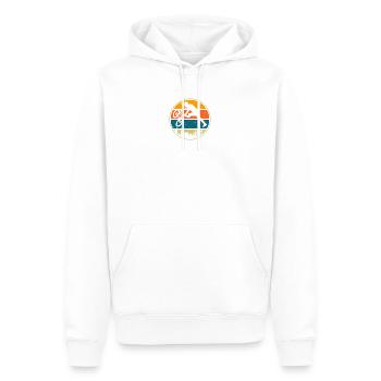 Rétro coucher de soleil vélo cycliste design - Sweat à capuche Premium bio Homme - blanc - Devant - Nico (187cm)