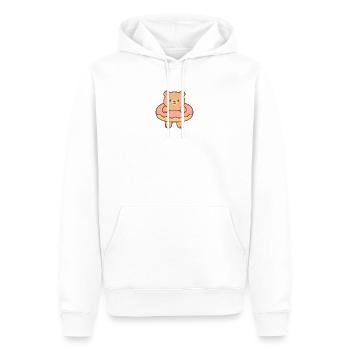 Kleiner schwimmender Bär - Männer Premium Bio Hoodie - Weiß - Vorne - Nico (187cm)