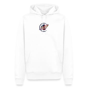 Colorful Planet with Rings Outer Space Motif - Men’s Premium Organic Hoodie - white - Front - Nico (187cm)