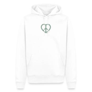Paix Cœur Symbole de la Paix Vert - Sweat à capuche Premium bio Homme - blanc - Devant - Nico (187cm)