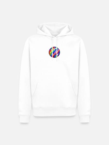 Regenbogen-Disco-Sphäre - Männer Premium Bio Hoodie - Weiß