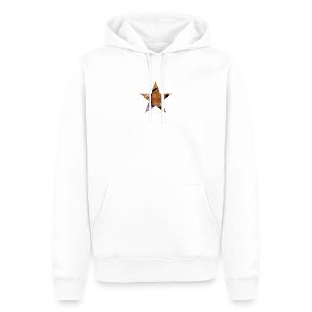 Stern - Fünf Zacken - Symbol - Monoprint - Kreis - Männer Premium Bio Hoodie - Weiß - Vorne - Nico (187cm)