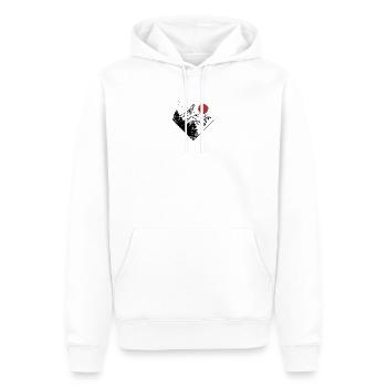 Silhouette des Gipfels der roten Sonne - Männer Premium Bio Hoodie - Weiß - Vorne - Nico (187cm)