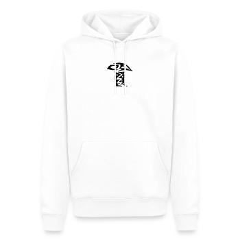 Mushroom Tribal Mushroom Tribal simple - Men’s Premium Organic Hoodie - white - Front - Nico (187cm)