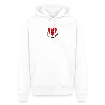 Cœur Kawaii avec un sourire - Sweat à capuche Premium bio Homme - blanc - Devant - Nico (187cm)