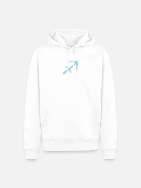 Sagittarius Zodiac Sign Symbol Pastel Blue - Men’s Premium Organic Hoodie - white