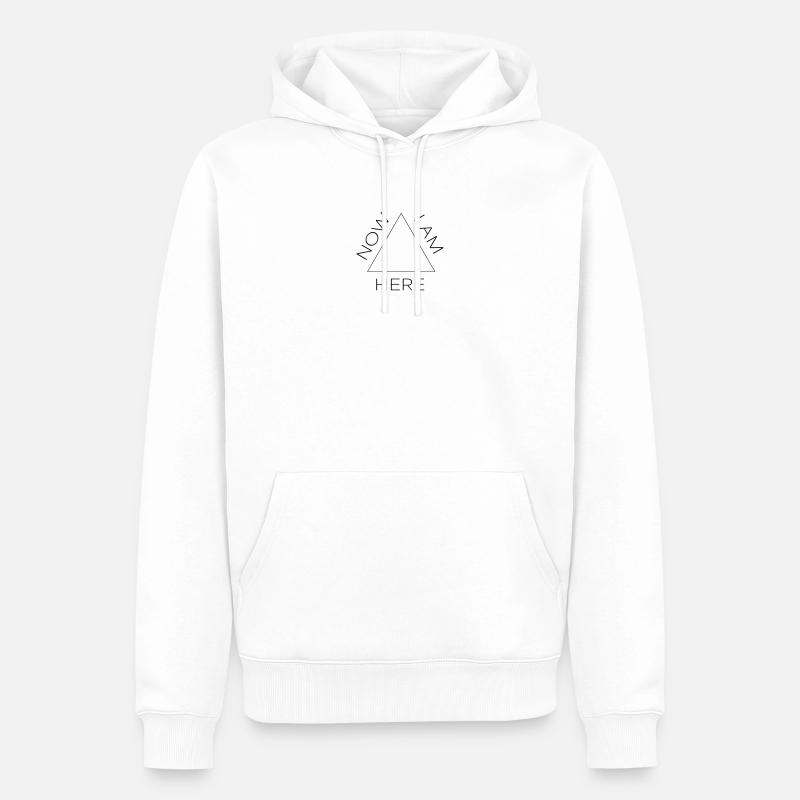 now i am here #2 - Männer Premium Bio Hoodie - Weiß