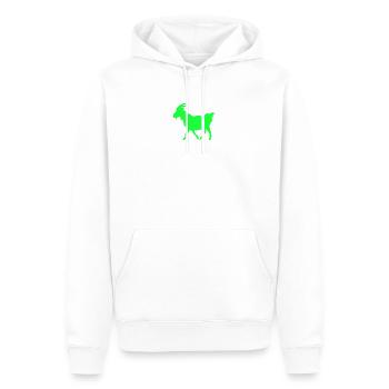 GOAT Chèvre vert néon - Sweat à capuche Premium bio Homme - blanc - Devant - Nico (187cm)