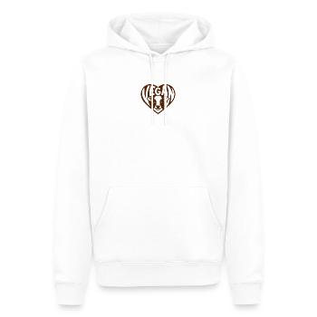 Vegan - Herz für Tiere mit Kälbchen - Männer Premium Bio Hoodie - Weiß - Vorne - Nico (187cm)