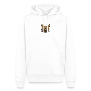 Nerd Kitteh - Sweat à capuche Premium bio Homme - blanc - Devant - Nico (187cm)