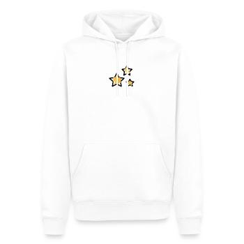 Gelbe Skizzen auf Schwarz - Männer Premium Bio Hoodie - Weiß - Vorne - Nico (187cm)