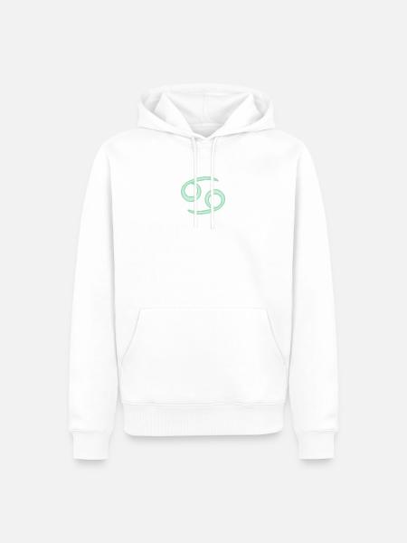 Sternzeichen des Krebses Pastel Grün - Männer Premium Bio Hoodie - Weiß