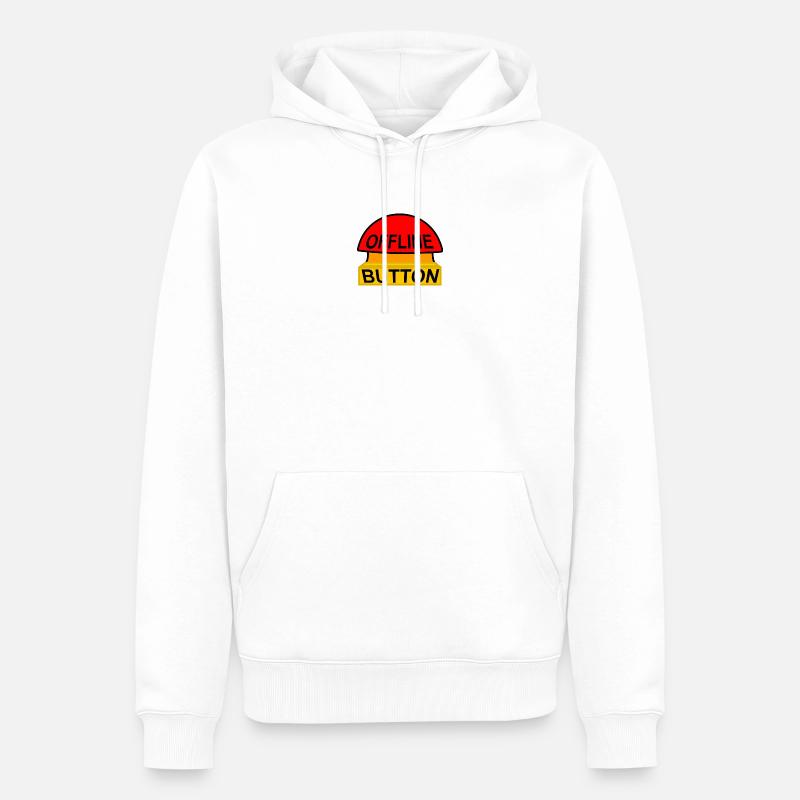 Offline-Button – Sparen Sie sich - Männer Premium Bio Hoodie - Weiß