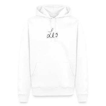Leo - Männer Premium Bio Hoodie - Weiß - Vorne - Nico (187cm)