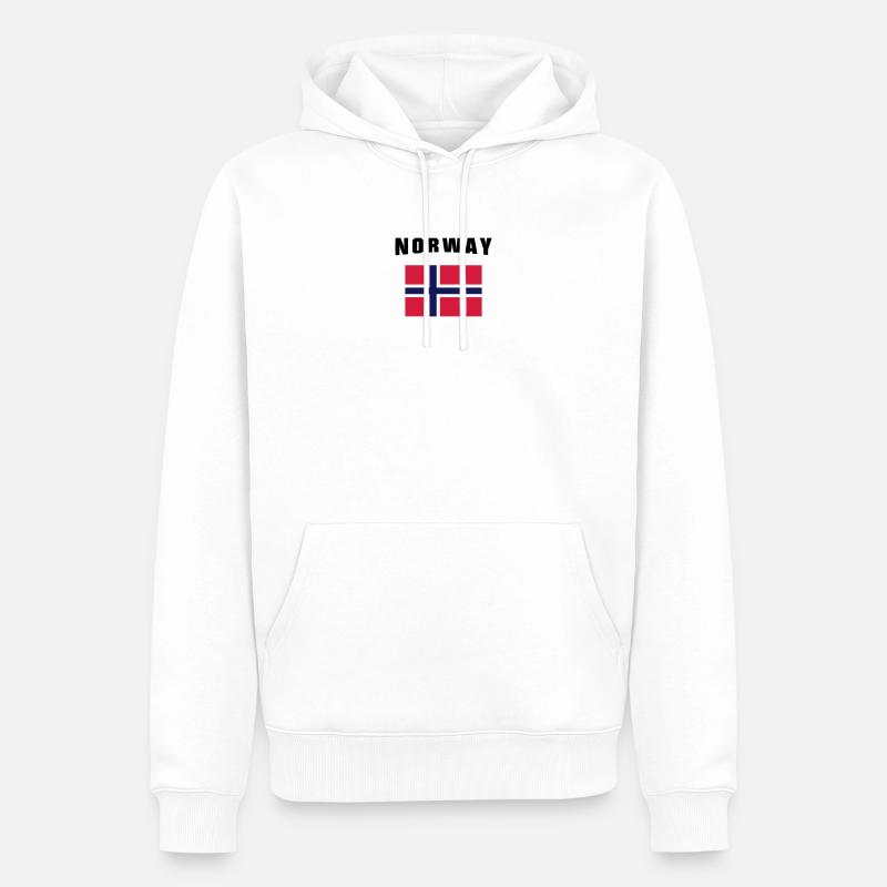 Norway Flag - Sweat à capuche Premium bio Homme - blanc