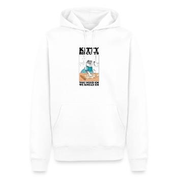 Kitty Biscuits Cat Cat Biscuits Baker Baker - Sweat à capuche Premium bio Homme - blanc - Devant - Nico (187cm)