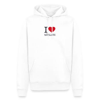 I LOVE GÖRLITZ - Männer Premium Bio Hoodie - Weiß - Vorne - Nico (187cm)