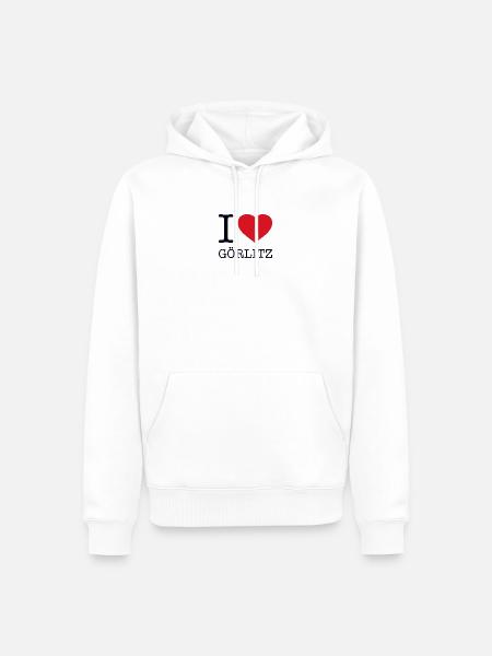I LOVE GÖRLITZ - Männer Premium Bio Hoodie - Weiß