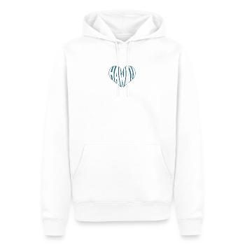 Hawaii, Hawai kantiges HerzTypo-Design - Männer Premium Bio Hoodie - Weiß - Vorne - Nico (187cm)