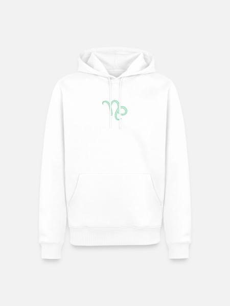 Steinbock-Tierkreiszeichen Pastellgrün - Männer Premium Bio Hoodie - Weiß