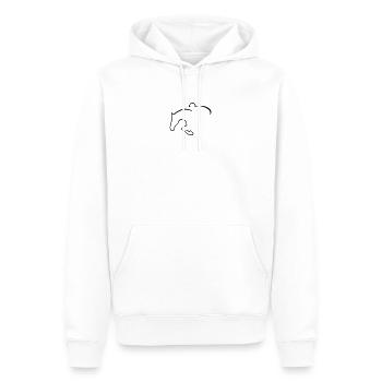 6061912 121501268 cavalier de saut - Sweat à capuche Premium bio Homme - blanc - Devant - Nico (187cm)