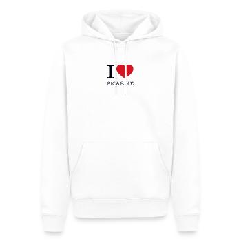 I LOVE PICARDIE - Männer Premium Bio Hoodie - Weiß - Vorne - Nico (187cm)