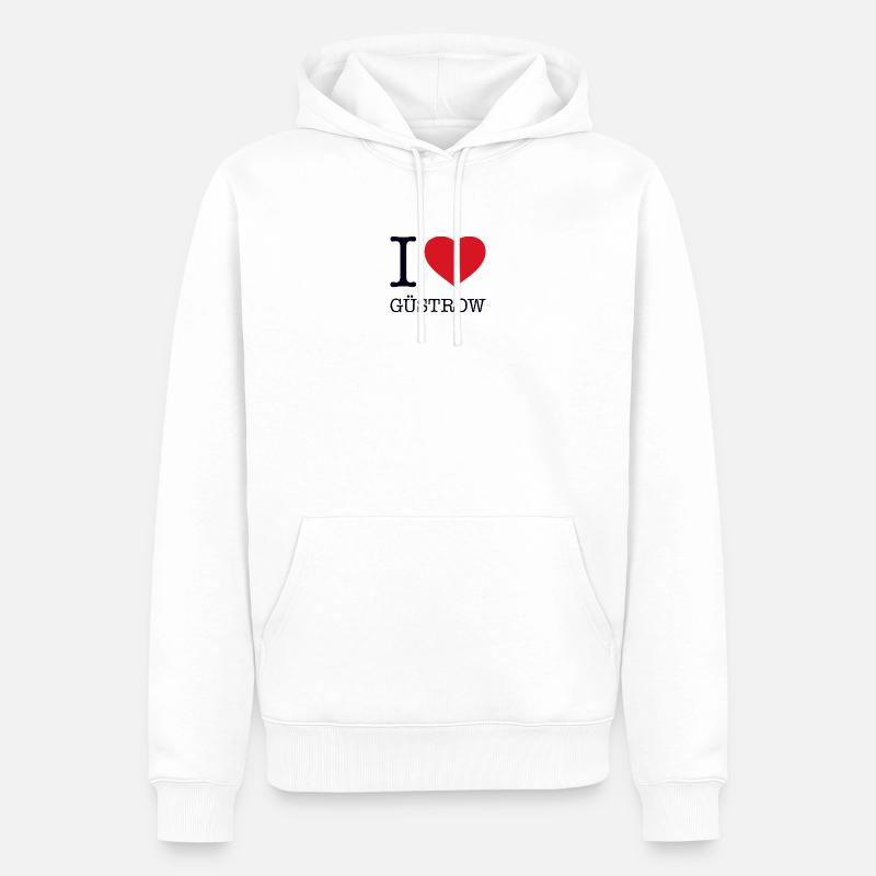 J’ADORE GÜSTROW - Sweat à capuche Premium bio Homme - blanc