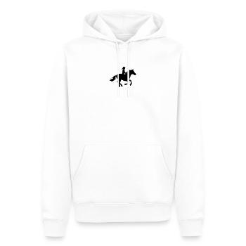 Reiterin auf galoppierendem Pferd - Männer Premium Bio Hoodie - Weiß - Vorne - Nico (187cm)