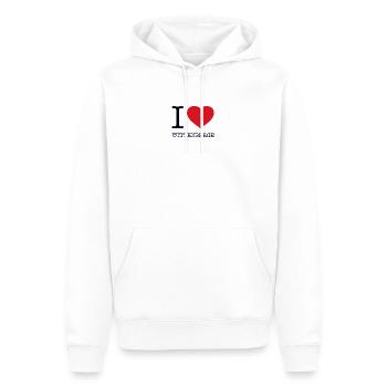 I LOVE WITTENBERGE - Männer Premium Bio Hoodie - Weiß - Vorne - Nico (187cm)