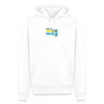 Keep Calm Ruanda Flaggen Design - Männer Premium Bio Hoodie - Weiß - Vorne - Nico (187cm)
