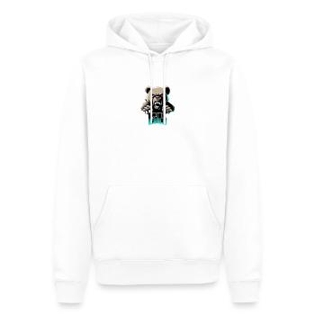 AustriaDerBär Bärenbande - Männer Premium Bio Hoodie - Weiß - Vorne - Nico (187cm)