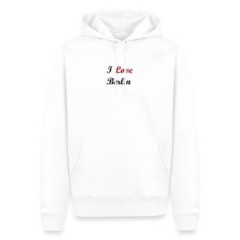 I Love Berlin Pullis, TShirts usw - Männer Premium Bio Hoodie - Weiß - Vorne - Nico (187cm)