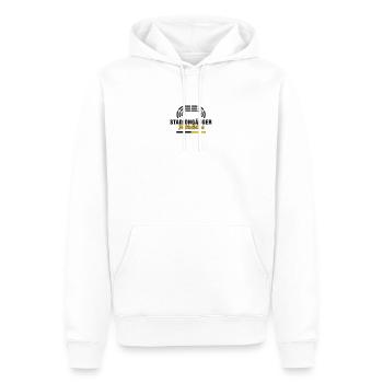 Südtribüne Dortmund Stadiongänger – Fußall Fan - Männer Premium Bio Hoodie - Weiß - Vorne - Nico (187cm)