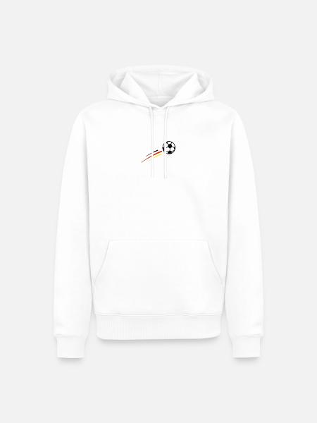 ball_deutsch_4farb - Men’s Premium Organic Hoodie - white