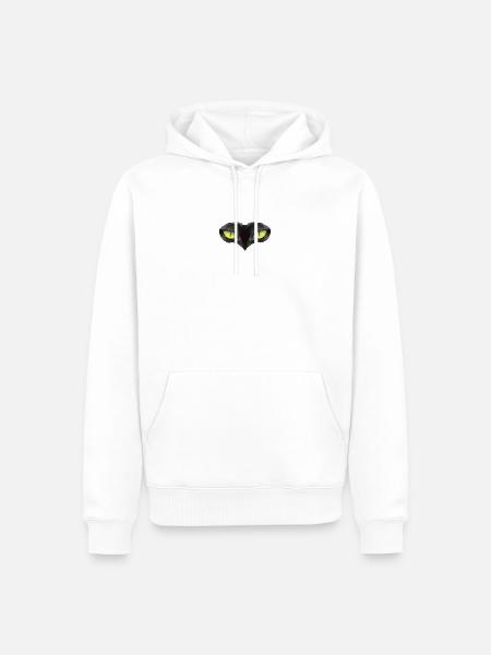 Schwarze Katzenaugen - Männer Premium Bio Hoodie - Weiß