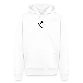 lettering C pour les prénom en C - Sweat à capuche Premium bio Homme - blanc - Devant - Nico (187cm)
