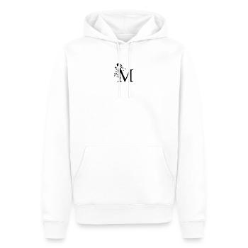 M comme lettre du prénom - Sweat à capuche Premium bio Homme - blanc - Devant - Nico (187cm)