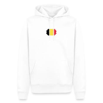 Drapeau belge coup de pinceau - Sweat à capuche Premium bio Homme - blanc - Devant - Nico (187cm)