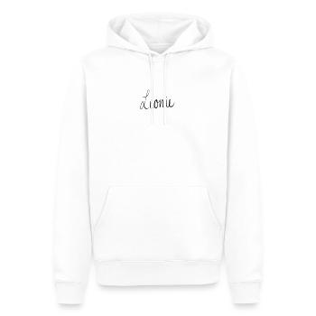 Léonie - Sweat à capuche Premium bio Homme - blanc - Devant - Nico (187cm)