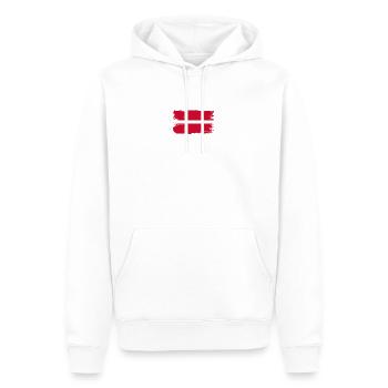 Dänische Flagge Grunge Cross Brush - Männer Premium Bio Hoodie - Weiß - Vorne - Nico (187cm)